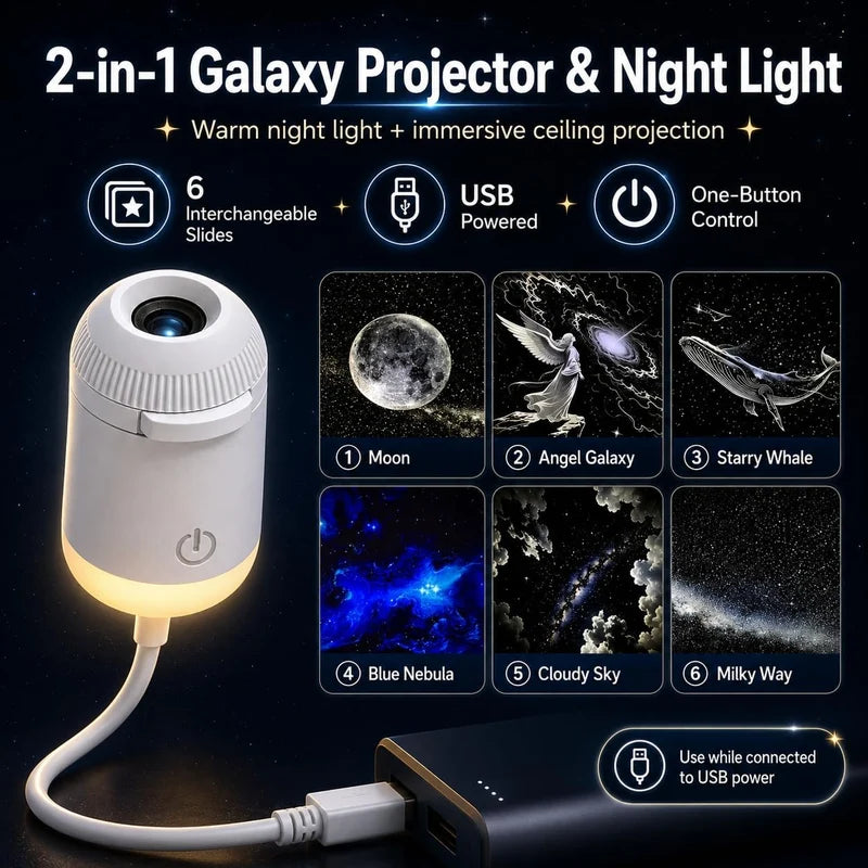 LuminaSphere 360° Starry Night Light & Projection Lamp